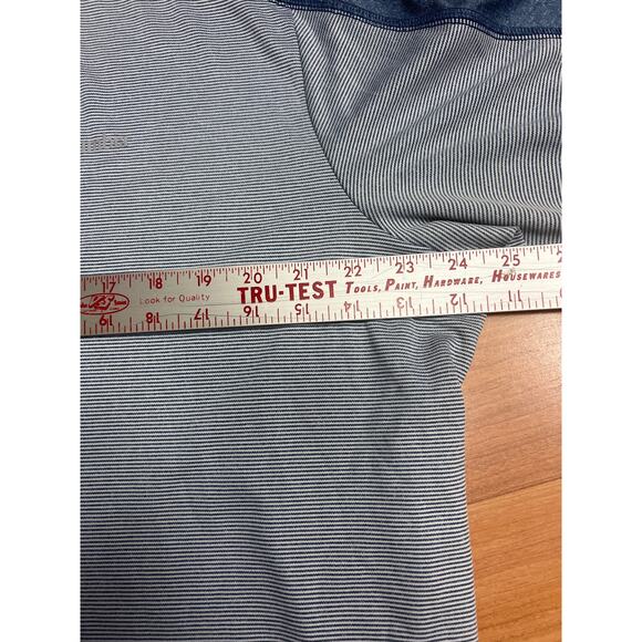 Columbia Mens Sportswear Polo Golf Shirt Blue Striped Size XL 100% Polyester - Picture 10 of 10